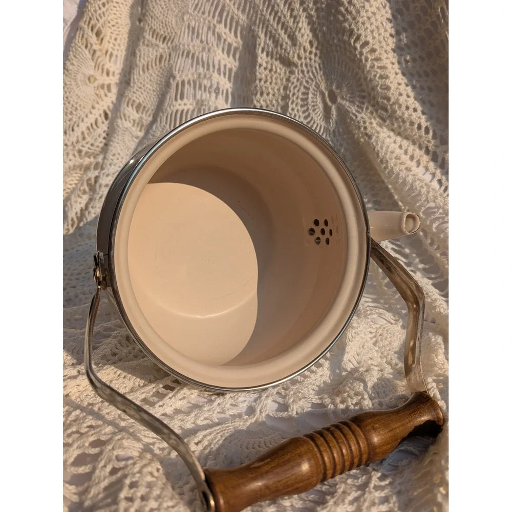 Vintage Marmalade Goose Enamel Tea Kettle Cream Cottagecore Stovetop